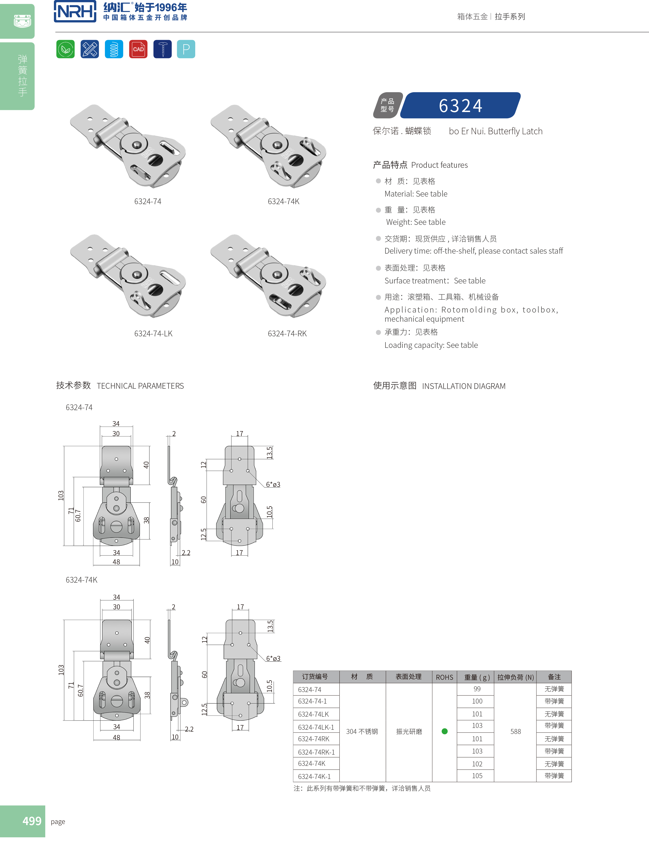 蝴蝶鎖芯6324-74電表箱鎖扣_醫療麻豆国产视频_NRH不鏽鋼箱扣