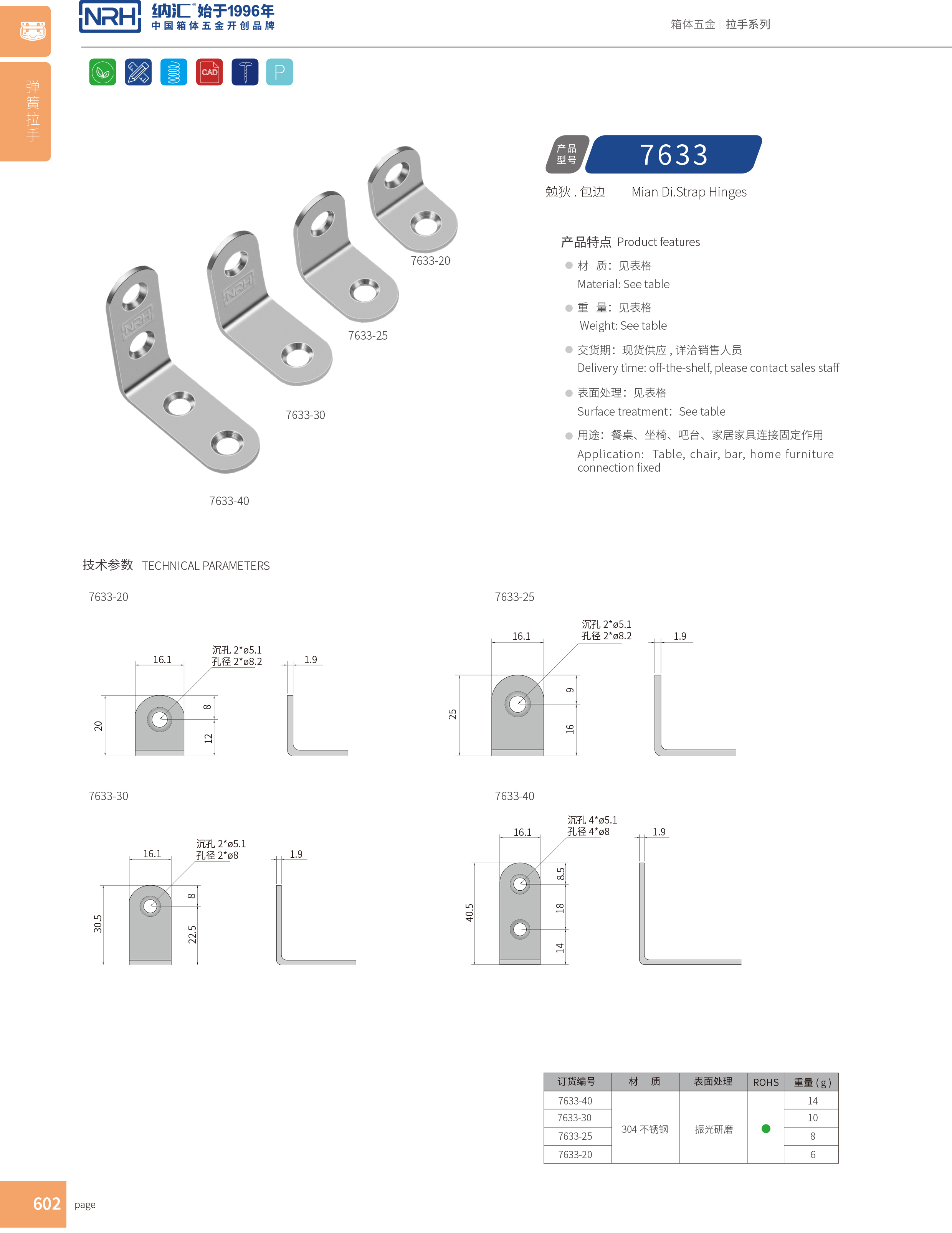 包邊7633-20工具箱包角_直角三角護角_NRH麻豆传媒国产成人电影包邊 